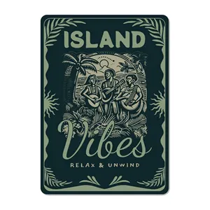 Island Vibes Tropical Wall Decor Summer Paradise Sign Relax And Unwind Beach Decor House Gift Quality Metal Sign 8x12inch