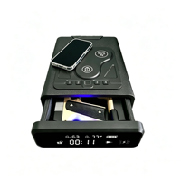 Table de chevet multifonctionnelle avec coffre-fort pour arme de poing, chargeur sans fil 3-en-1, déverrouillage biométrique par empreinte digitale, Bluetooth, mot de passe, affichage LED