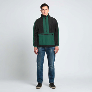 Veste coupe-vent pour homme Finer Threads, style vintage, fermeture éclair intégrale, capuche, extérieur en nylon/coton coupe-vent et doublure en lin - Product Image 1