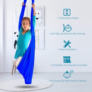 Hai lớp Reversible Hồng grey trị liệu võng cho trẻ em tự kỷ ADHD <span class=keywords><strong>aspergers</strong></span> Nylon cho Cắm Trại Đi Bộ Đường Dài phần cứng bao gồm - Product Image 5