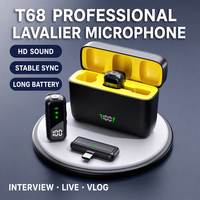 T68 Mini Kabelloses Lavalier-Mikrofon - Geräuschunterdrückendes Ansteckmikrofon für Mobiltelefone, USB-C-Aufladung für Livestream-Aufnahmen