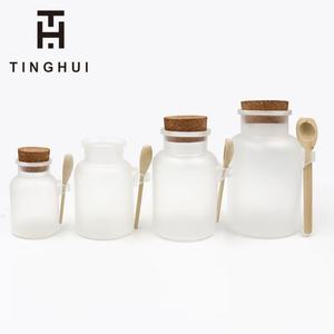 Frasco de Vidrio Moderno con Cuchara, 100g, 150g, 200g, 50g, Frasco de Vidrio con Tapa de Madera para Alimentos, Frasco de Vidrio de Boca Ancha para Sales de Baño con Tapa de Corcho - Product Image 6