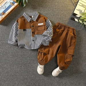 Completo Estivo Sportivo Blu Stile Coreano per Bambini, Tuta Casual da Ragazzo <span class=keywords><strong>6</strong></span> Anni, Set Estivo alla Moda in 3 Pezzi - Product Image 5