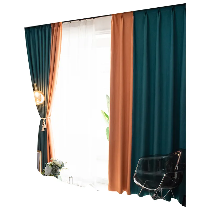 Decorative Blackout Curtains Thermal Insulation 100% Polyester Black Out Curtain for Bedroom Living Room