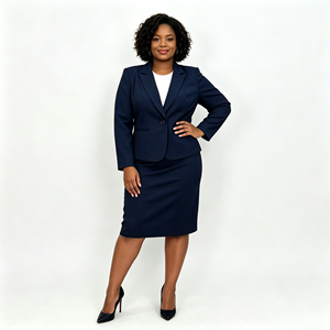 Completo Elegante da Ufficio a 2 Pezzi per Donna, Taglie Forti, <span class=keywords><strong>Blazer</strong></span> Casual Tinta Unita per Lavoro o Uso Quotidiano - Product Image 4