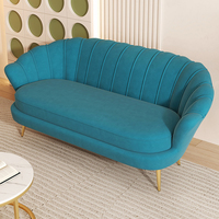 Samt Sofa Gold Schnitt Günstige Nordic Metall Stoff Single Hotel Stuhl Luxus Modern Home Wohnzimmer Set Möbel Sofas Büro