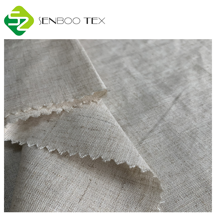 Вентилируемая мягкая 138 GSM 45 вискоза 55 льняная ткань для одежды