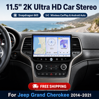Autoradio Android OEM 11,5 pouces 2K Snapdragon 665 avec CarPlay sans fil, DSP, GPS, marque personnalisée pour Jeep Grand Cherokee 2014-2021