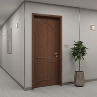 Porte intérieure en bois massif mouluré à deux sections, finition noyer foncé, résistante à l'eau, pour chambre, salle de bain, salon, bureau