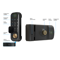 Cerradura Inteligente para Exterior con Certificación IP65, Cerradura Electrónica de Doble Huella Dactilar para Puerta Principal, Cerradura Digital de Metal para Villa, Montaje en Superficie