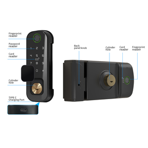 <span class=keywords><strong>Serratura</strong></span> Elettronica Intelligente per Esterni IP65 Impermeabile con Doppia Impronta Digitale, <span class=keywords><strong>Serratura</strong></span> Digitale in Metallo per Villa con Montaggio Superficiale - Product Image 5