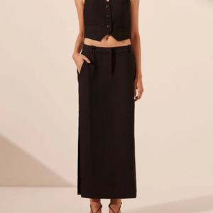 ชุดเซ็ต 2 ชิ้น คุณภาพสูง กระโปรงยาวผ่าข้าง สไตล์ลำลองหรูหราสำหรับผู้หญิง - Product Image 1