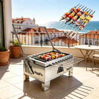 Barbecue portable BlazeFor Skewer Version, conception de chauffage stable et retournement simple pour les fêtes en plein air