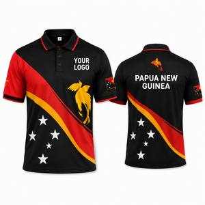 Camiseta Polo Personalizada de Papúa Nueva Guinea para Hombre, Diseño de la Bandera Nacional, Uniforme de Equipo de Alto Rendimiento, Marca Privada, Venta al Por Mayor de Fábrica - Product Image 3