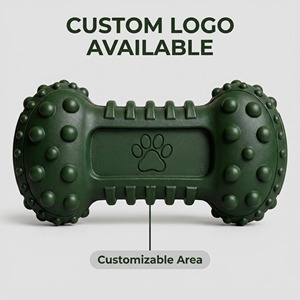 Jouet à mâcher en caoutchouc durable pour chiens, grande taille, couleur verte unie, jouet interactif pour animaux de compagnie pour une utilisation en intérieur - Product Image 3