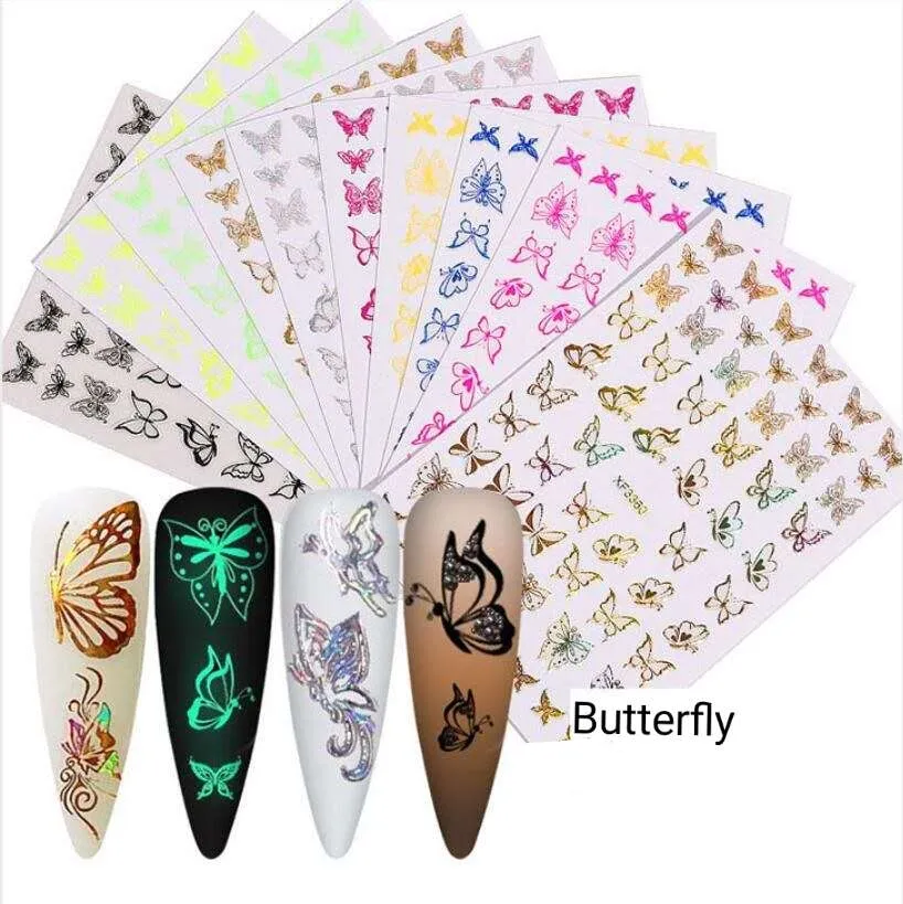 3D butterfly nail art sticker adhesive sticker