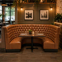 Meubles de restaurant modernes en bois en forme de U, sièges en cuir, table et chaises pour bar, hôtel, café