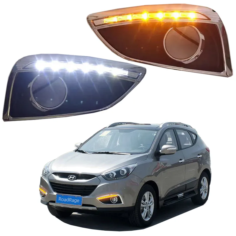 DRL super lumineux pour Hyundai tucson ix35 2010 2011 2012 2013 LED feux de jour voiture DRL antibrouillard clignotant