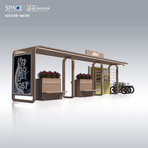 Refugio de autobús de ciudad inteligente con máquina expendedora y área de estacionamiento de bicicletas - Product Image 5