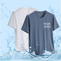 T-shirt Homme Personnalisable à Séchage Rapide pour Yoga et Sport, Uni, Coupe Boxy