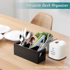Caja de almacenamiento para el hogar, sala de estar, escritorio, caja de almacenamiento compartimentada para control remoto y artículos diversos, papelería de oficina - Product Image 4