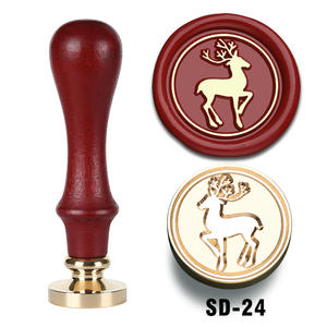 Ensemble de tampons à cire en bois de Noël avec motifs de rennes, Père Noël, sapin, flocon de neige et cloche pour la création artisanale et la scellure de cadeaux de Noël - Product Image 3