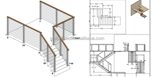 Reilbu J ngoài trời dễ dàng cài đặt không gỉ bài boong ban công lan can lan can Cáp - Product Image 4