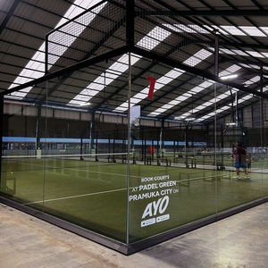 EXITO Installation Team Available <b>TOP</b> Quality Padel Courts 12mm Thicknes Full Panoramic Paddle Tennis Court EX003 CE/FIP Certif - Product Image 1