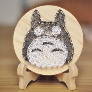 Penjualan terlaris Totoro bentuk buatan tangan DIY Nail String Kit seni seni untuk dekorasi rumah