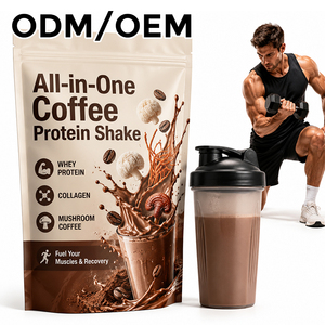 Poudre de protéines de café OEM personnalisée avec extrait de collagène de lactosérum de bovins nourris à l'herbe et extraits de champignons <span class=keywords><strong>pour</strong></span> la nutrition sportive en marque blanche - Product Image 1