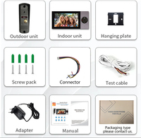 Interphone vidéo HD 1080P Tuya avec écran 7 pouces, sonnette de porte, contrôle d'accès, moniteur mains libres, réseau analogique 4 fils double