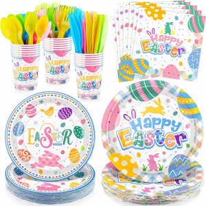 Juego <span class=keywords><strong>de</strong></span> vajilla desechable HLC <span class=keywords><strong>para</strong></span> fiesta <span class=keywords><strong>de</strong></span> Pascua, plato <span class=keywords><strong>de</strong></span> papel, taza, servilleta, juego <span class=keywords><strong>de</strong></span> vajilla, <span class=keywords><strong>restaurante</strong></span>, fiesta en casa, favores <span class=keywords><strong>para</strong></span> niños, <span class=keywords><strong>cumpleaños</strong></span> - Product Image 1