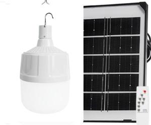หลอดไฟ LED 100W ชาร์จไฟด้วยพลังงานแสงอาทิตย์ผ่าน USB ใช้ในกรณีฉุกเฉิน DC5V-6V วัสดุ PP แบตเตอรี่ในตัว 1800mA 6000K/2700K/4100K CRI 85 เส้นผ่านศูนย์กลาง 105 มม. - Product Image 1