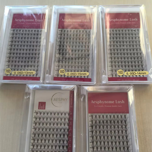 Pestañas Postizas Profesionales Pre-Enranchadas, Base Delgada, Premium 10D 0.05, Pelo Sintético de Visón, Cruelty-Free, Negro Mate, Extensiones de Pestañas Grandes - Product Image 1