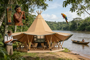 Tente <span class=keywords><strong>de</strong></span> glamping pyramidale emblématique |   Grand <span class=keywords><strong>tipi</strong></span> <span class=keywords><strong>en</strong></span> toile pour des complexes hôteliers et des rassemblements uniques - Product Image 4