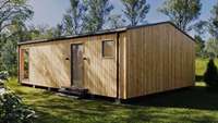 Luxuriöses Modernes Barndominium Vorgefertigte Leichtstahlvilla 1 Schlafzimmer 1 Bad Dreieckige Form Einstöckiges Haus mit Metalldach