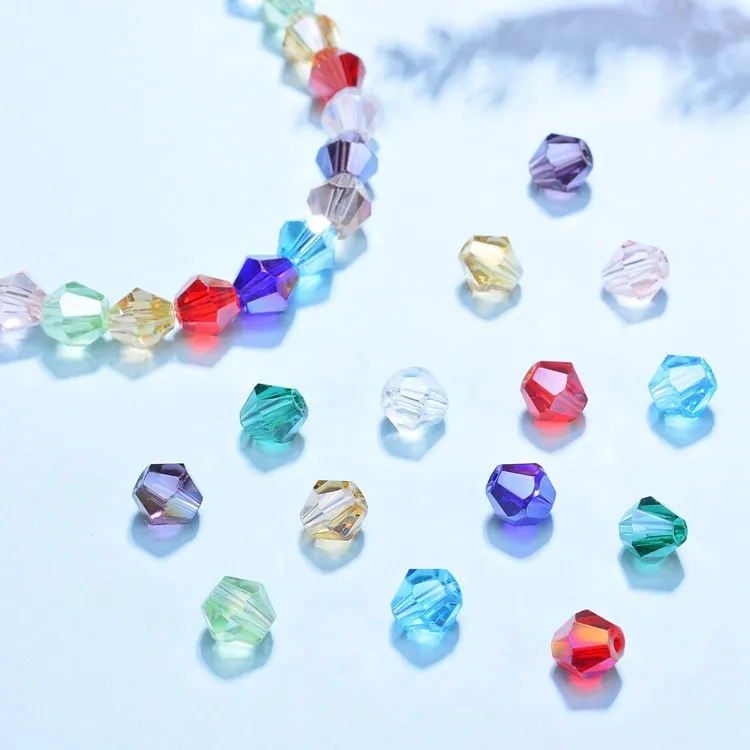 Diy Crafts Loose Color Faceted 4Mm Bicone Beads For Jewelry Making Crystal