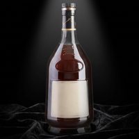 Bouteille de vin en verre transparent personnalisée de 1000 ml et 1700 ml avec bouchon en liège