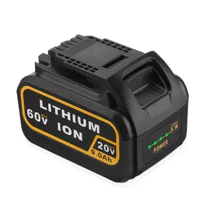 Bateria de íon de lítio recarregável para ferramentas elétricas Smart 9000mAh 3000mAh 20V Bateria para Dewalt 60v Bateria 20v