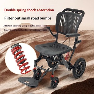 <span class=keywords><strong>Fauteuil</strong></span> <span class=keywords><strong>roulant</strong></span> pliable léger pour personnes handicapées - Chaise manuelle en alliage d'aluminium avec capacité de 100-150 kg, usage polyvalent - Product Image 1