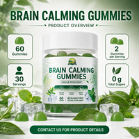 Gummies calmantes pour le cerveau OEM DOM sans sucre, à la menthe et au thé vert, pour le soulagement du stress, la clarté mentale et un meilleur sommeil, complément alimentaire