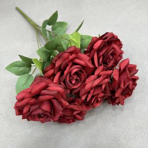 Rose artificielle faite à la main à 9 têtes avec diamants pour mariage, remise de diplôme, fête des Mères, Noël/Nouvel An - Product Image 4