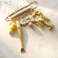 Broche en acier inoxydable pour femme HWASAN, nouvelle broche florale originale faite à la main, style océan, bijou de poitrine personnalisé