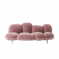 Canapé rose en peluche au design moderne pour chambre modèle Appartement une option de luxe léger avec des caractéristiques