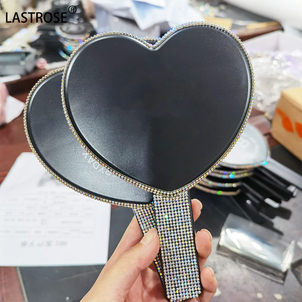 Miroir cœur bling noir