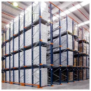 Sistema de estantería de almacenamiento de diseño libre de alta densidad para trabajo pesado de doble palé profundo para gestión de almacenes