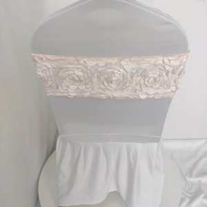 Faja desechable para silla de tela satinada con diseño de rosas para banquetes y uso doméstico, fajas para sillas de boda y celebración - Product Image 2