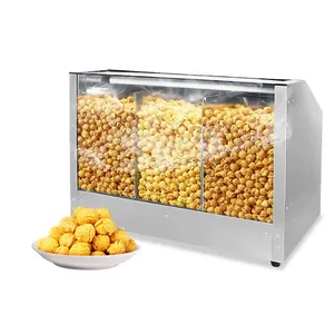 Automatic Electric Commercial Industrial Caramel Popcorn Machine Price List Food Warmer Big Popcorn Warming Showcase