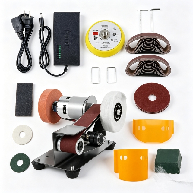 Miniature Multifunctional Small Electric Belt Sander for Woodwork, Polishing, and Knife Sharpen