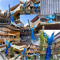 Fabricant de sculptures en acier inoxydable sur mesure, Grand aménagement paysager métallique circulaire extérieur pour campus, Scène aquatique en forme de ruban